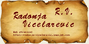 Radonja Vicelarević vizit kartica